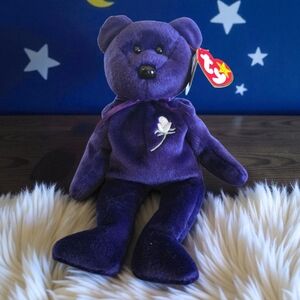 1997 First Edition Rare Ty Beanie Baby‎ Purple Princess Diana Bear